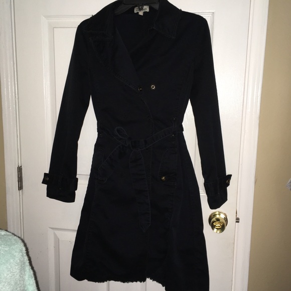 Navy double breasted trench coat - Picture 1 of 8